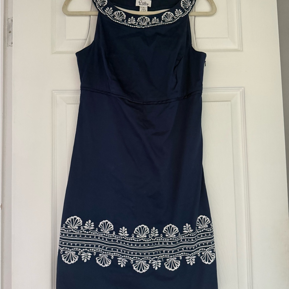 Navy Blue Embroidered Dress